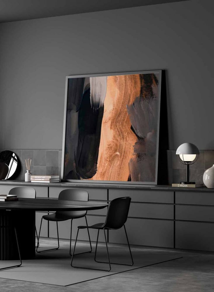 Square canvas painting on a wooden frame, abstract art design, for home, living room, office, decoration