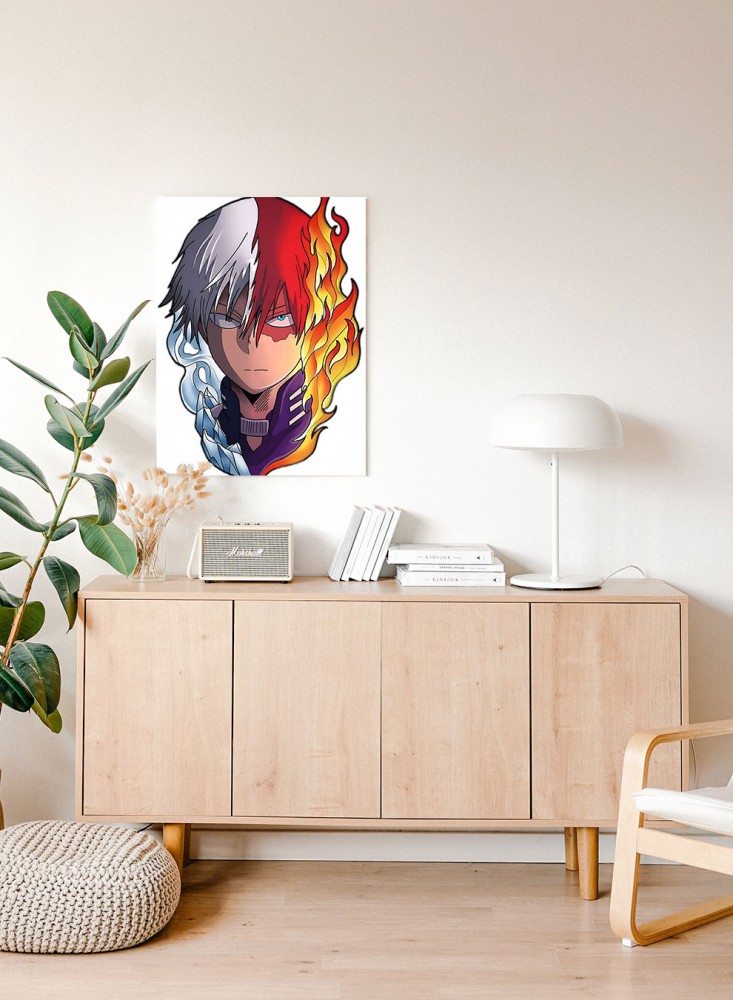 Canvas board on a wooden frame, Todoroki anime academy character design