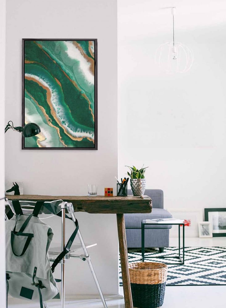 Canvas painting on a wooden frame, abstract art design, for home, living room, office, decoration