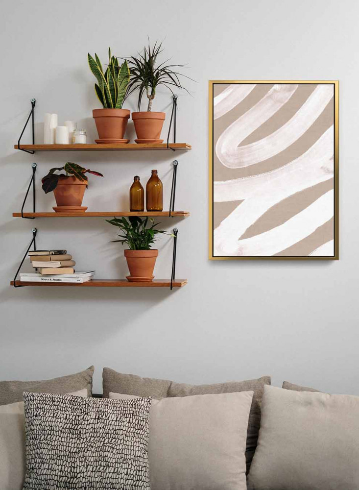 Canvas Painting on Wood Frame, Abstract Art Design in Light Colors, for Home, Living Room, Office, Decoration