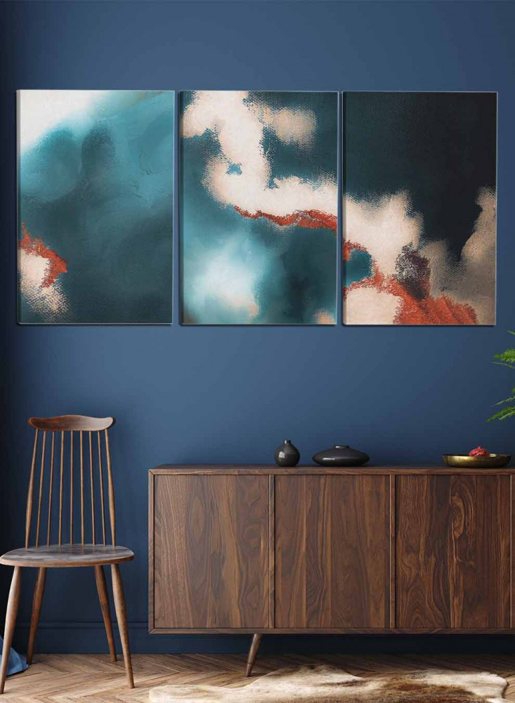 Set of 3 Canvas Paintings on Wooden Frame, Colorful Wall Design, for Home, Living Room, Office, Decoration