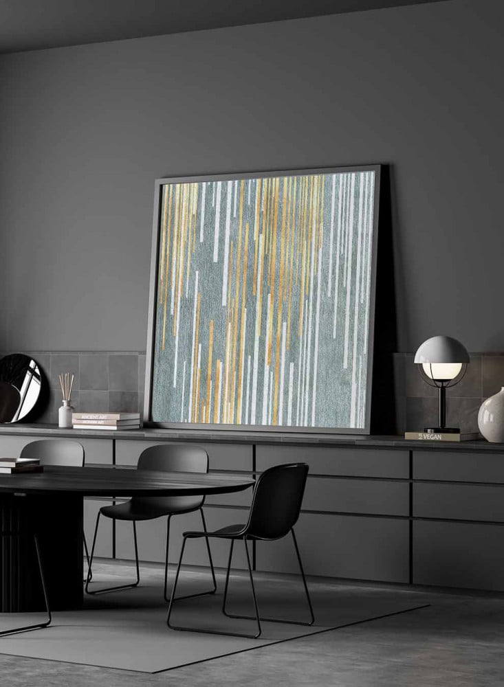 Square canvas painting on a wooden frame, abstract art design, for home, living room, office, decoration