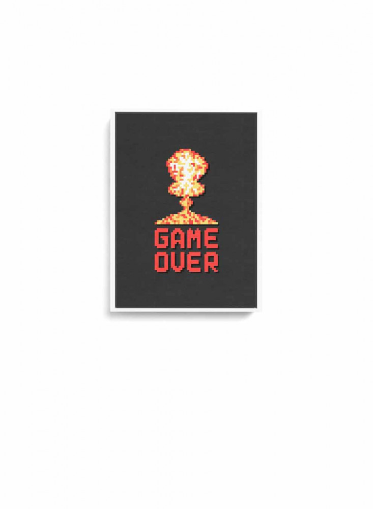 Game Over Canvas Painting on Wood Frame for Home, Living Room, Office, Decoration