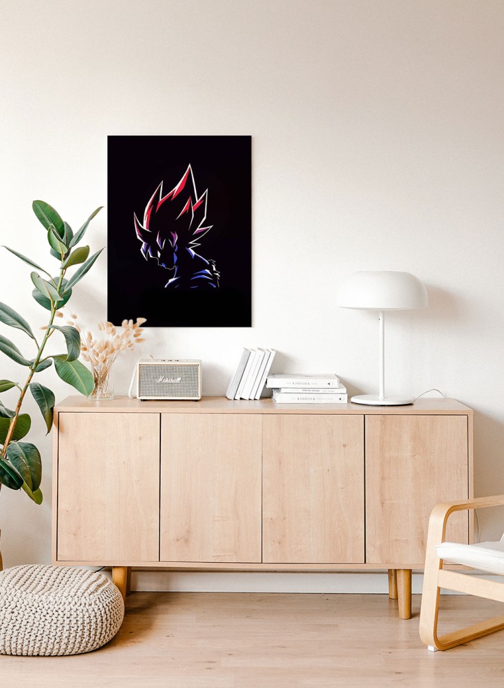 Canvas painting on a wooden frame with the design of Goku's Super Power from Dragon Ball anime