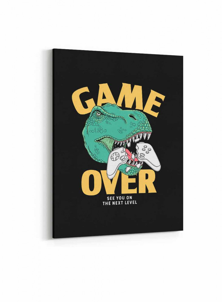 Canvas Painting on Wooden Frame for Game, Dinosaur Design, for Home, Living Room, Office, Decoration