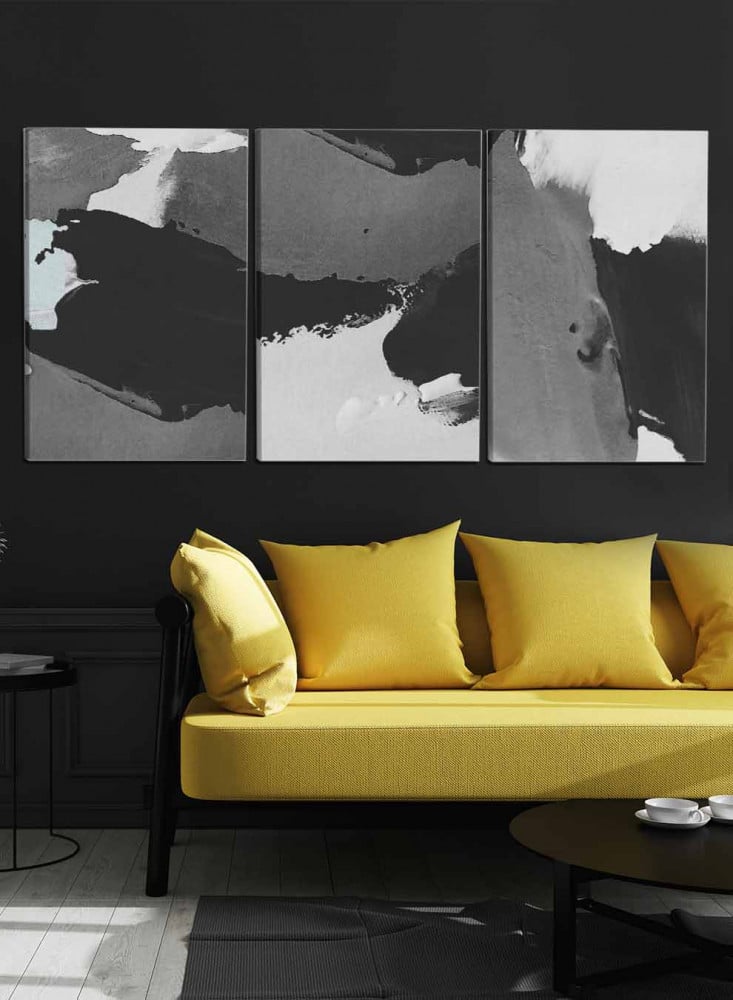 Set of 3 Canvas Paintings on Wooden Frame, Decorative Art Design, for Home, Living Room, Office, Decoration