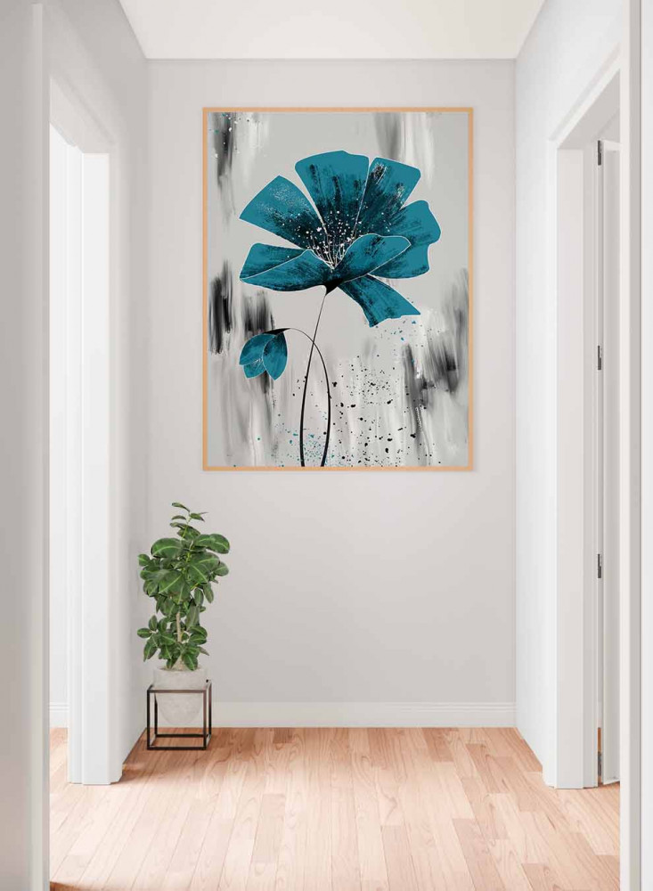 Canvas board on wooden frame, floral art pattern design, for home, living room, office, decoration
