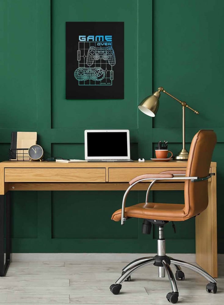 Canvas painting on a wooden frame for games, joystick design, for home, living room, office, decoration