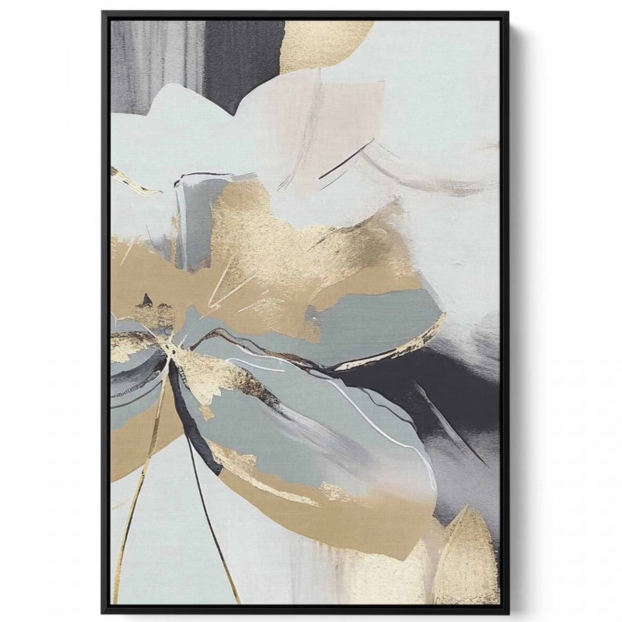 Canvas board on wooden frame, abstract art design of flowers, for home, living room, office, decoration