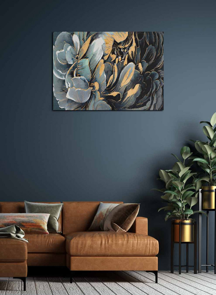 Canvas painting on a wooden frame, floral design, for home, living room, office, decoration