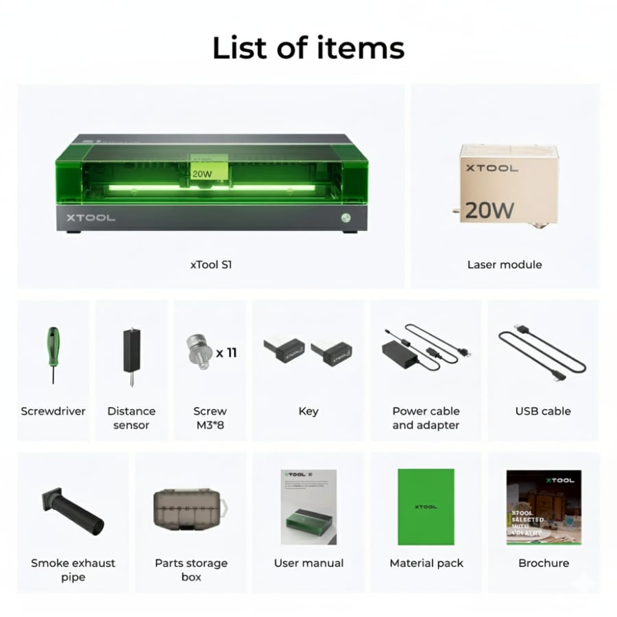 xTool S1 20W Enclosed Diode Laser Cutter