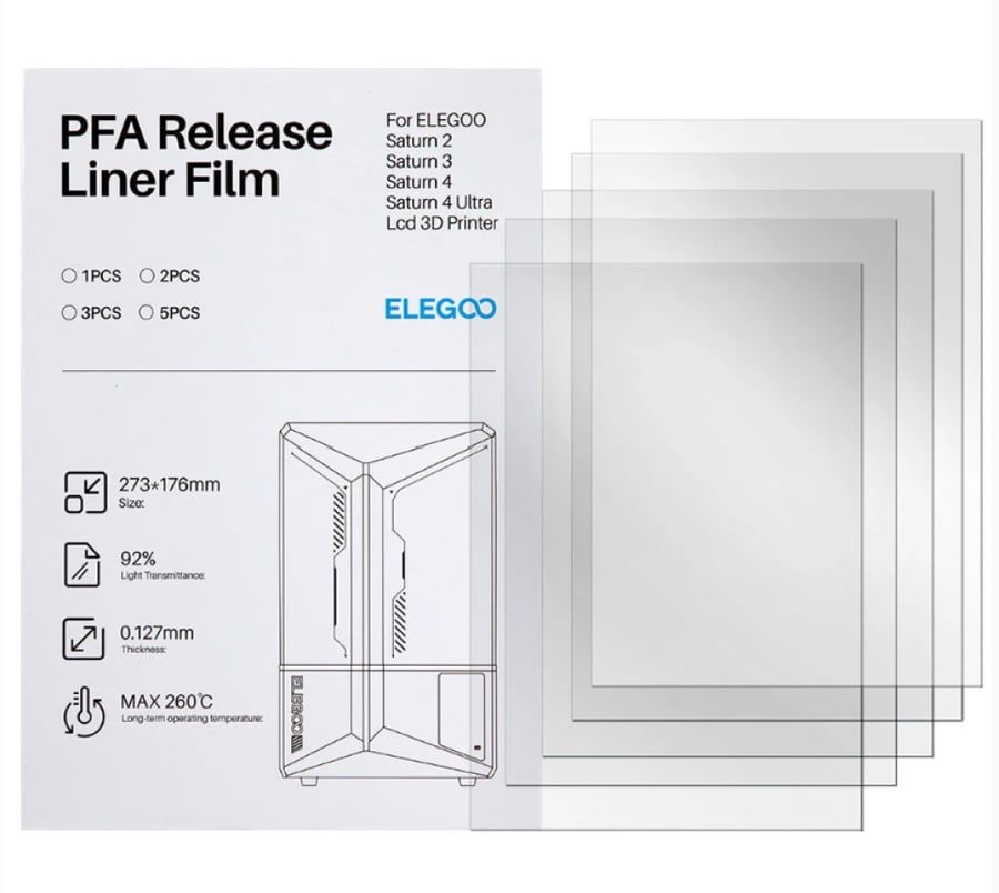 PFA Film for Saturn 2/8K/3/4/4 Ultra/4 Ultra 16K (5 Pcs)