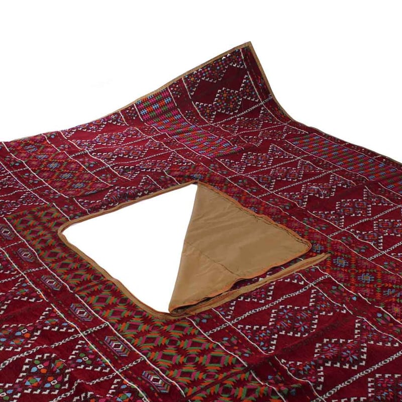 فرشة سوري احمر منقوش مع فتحة وجار م 3*3