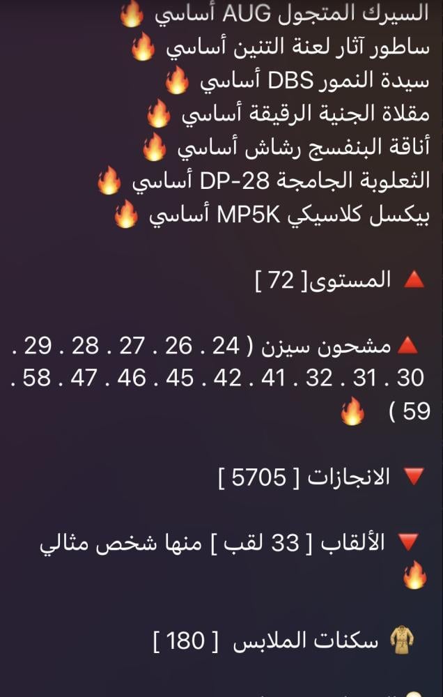 حساب ببجي عالمي رقم s102