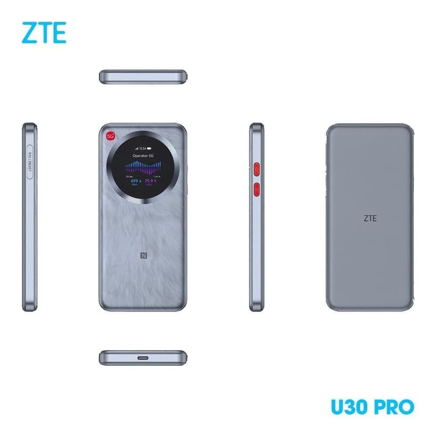 راوتر ZTE U30 Pro 5G المتنقل بشاشة لمس ذكية لون أسود