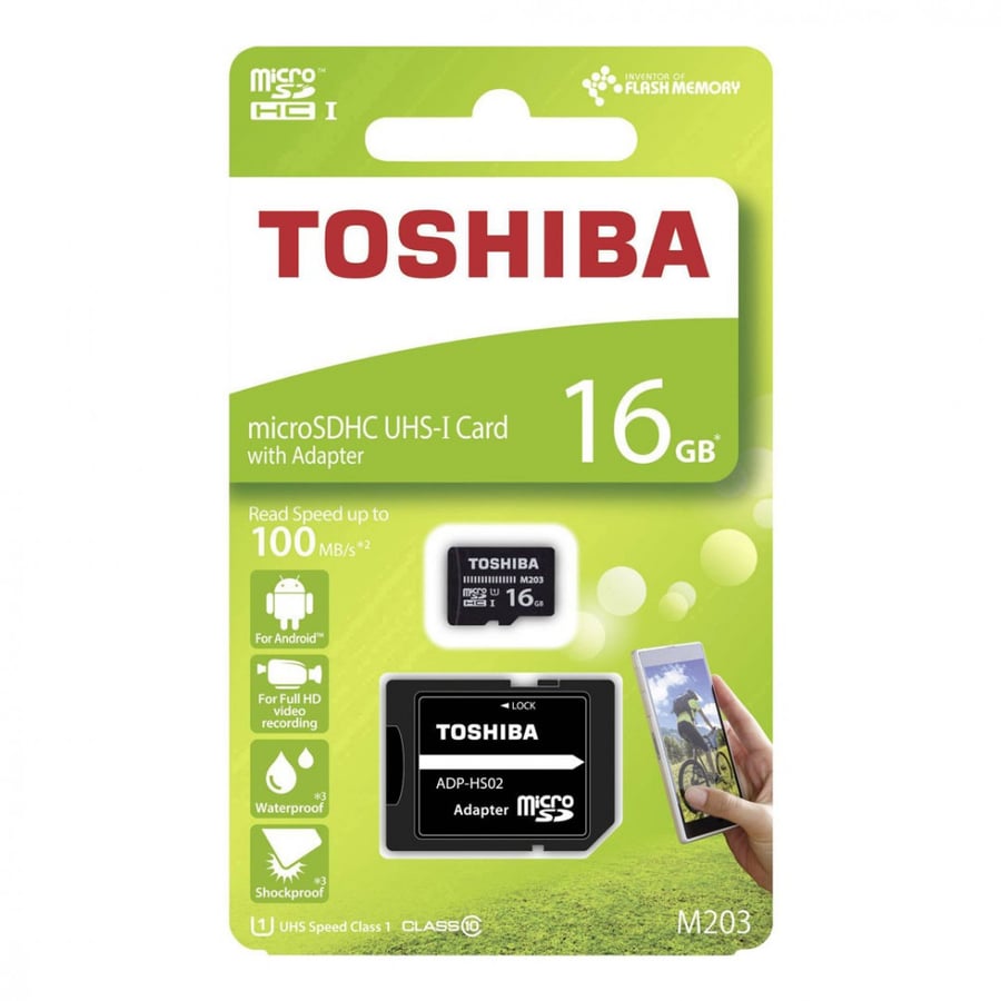 TOSHIBA microSDHC UHS-I Card with Adapter 16GB