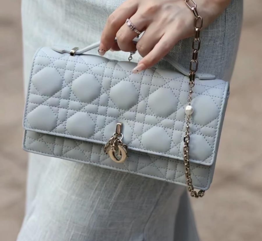 My Lady Dior Pouch Bag Cannage Leatherr Bag