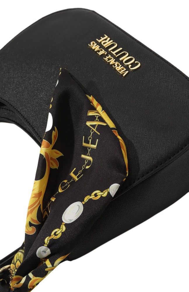 Versace Jeans black thelma shoulder bag with logo plaque