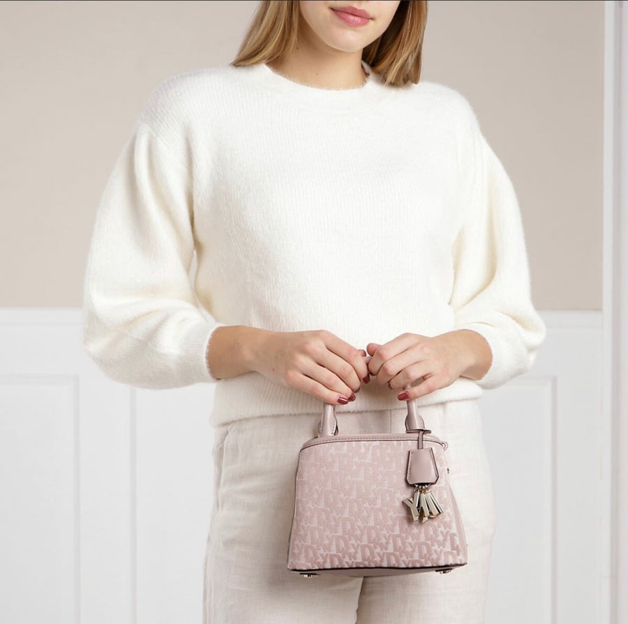 DKNY Paige Small Satch Logo Cashmere