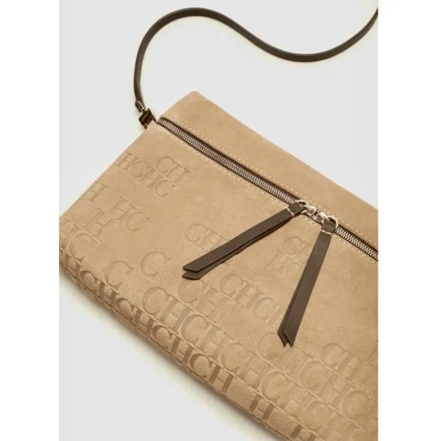 Carolina Herrera Crossbody Suede Leather Bag