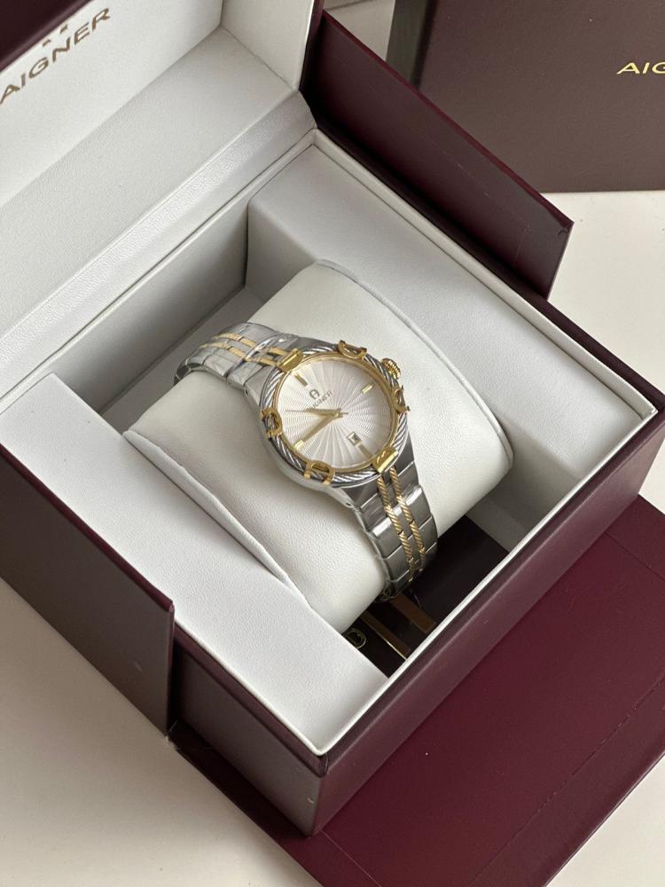 Aigner silver gold watch