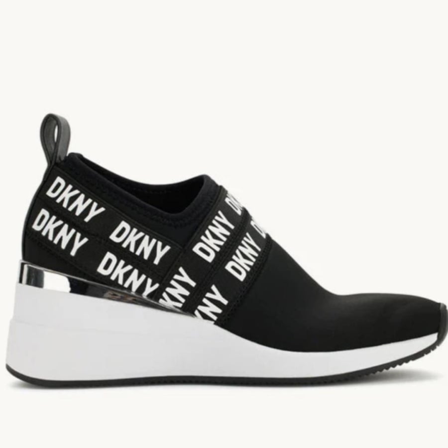 DKNY Black Printed Logo Sneakers
