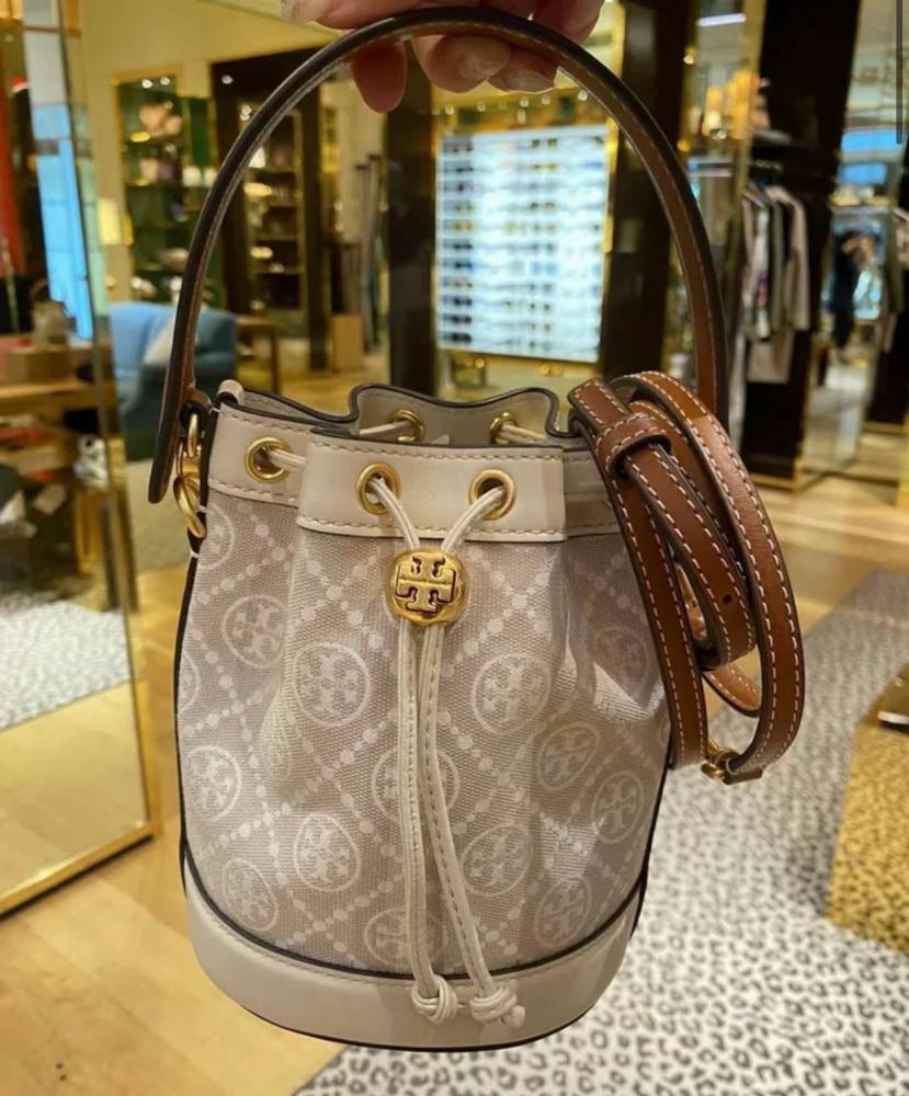 TORY BURCH  T Monogram Mini Bucket Bag