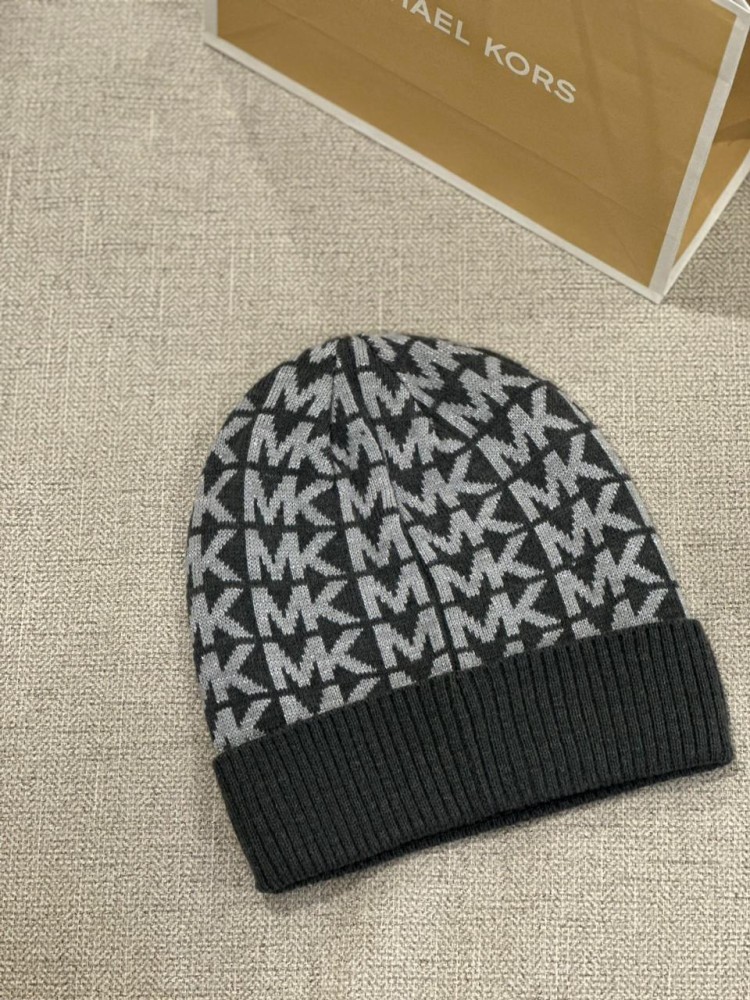 Michael Kors women monogram pattern knit beanie