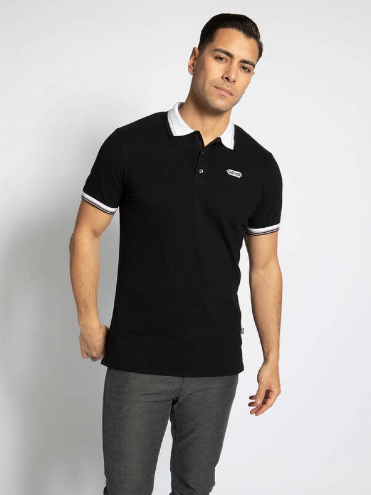 Just Cavalli Men Polo Shirt in Black Color