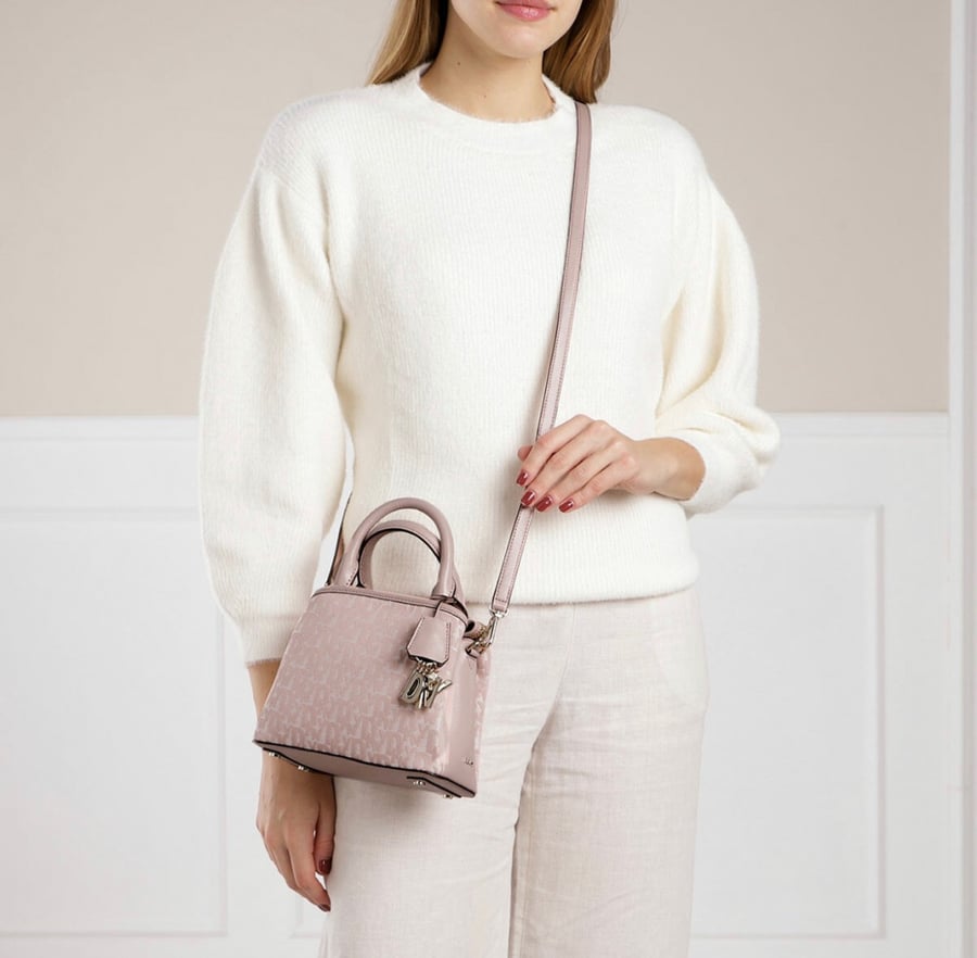 DKNY Paige Small Satch Logo Cashmere