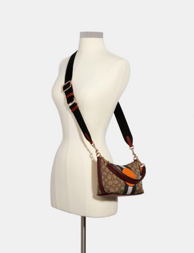 Coach Dempsey Shoulder Bag In Signature Jacquard With Stripe And Patch