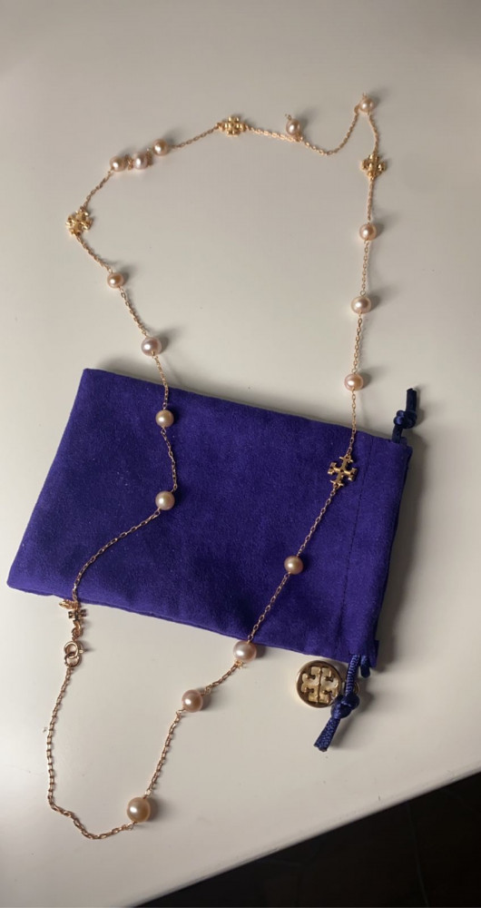 Kira Pearl Long necklace rose gold