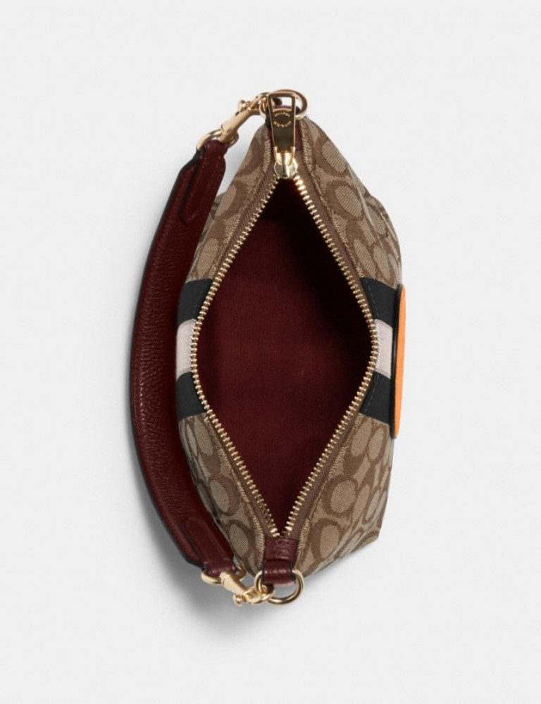 Coach Dempsey Shoulder Bag In Signature Jacquard With Stripe And Patch
