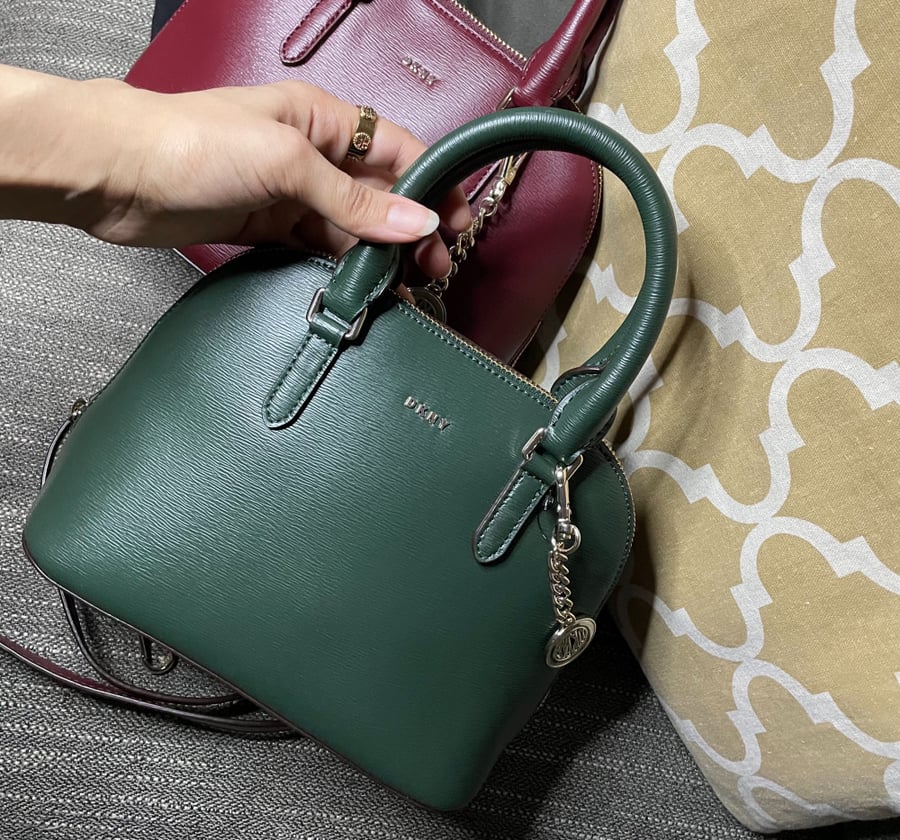 Dkny demo leather bag / green