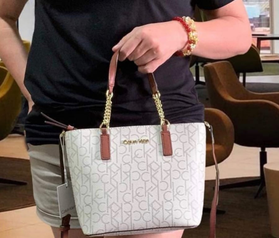 Calvin Klein Monogram Tote Bag Small