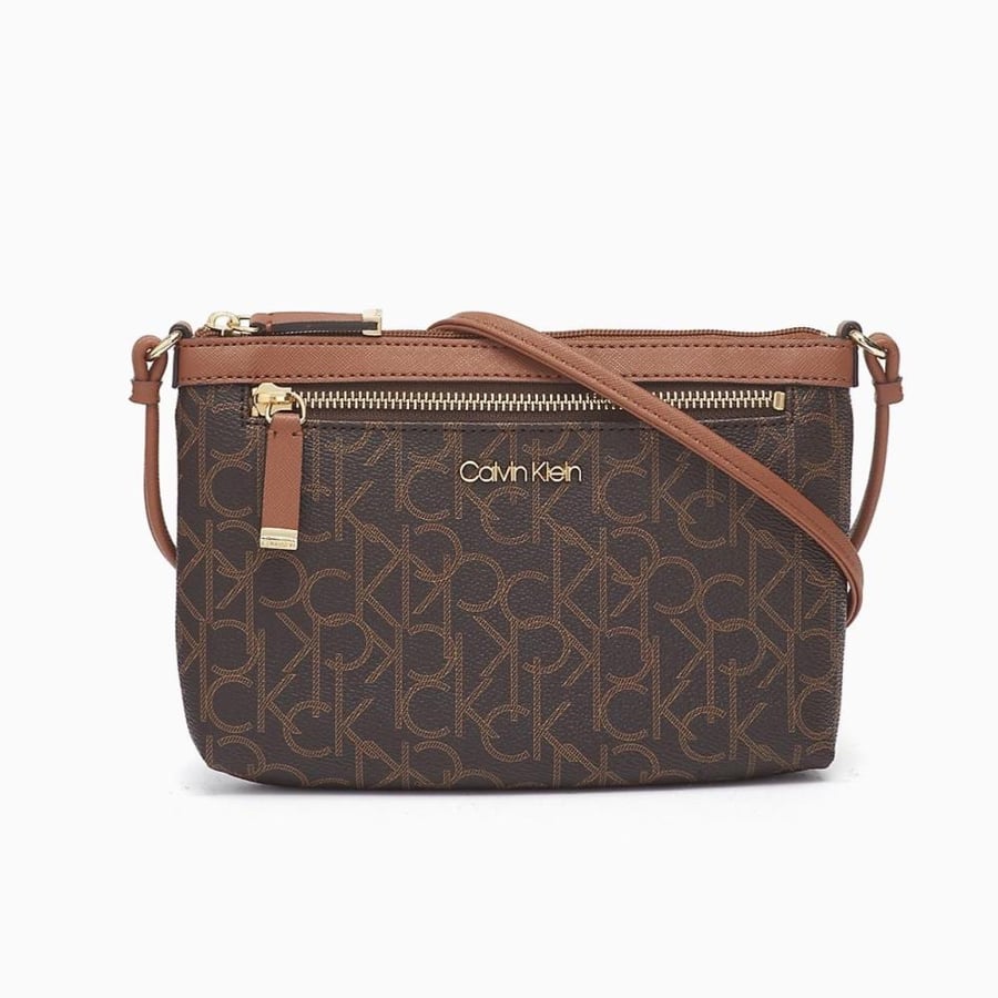 Calvin Klein Monogram Logo Crossbody Zip Bag