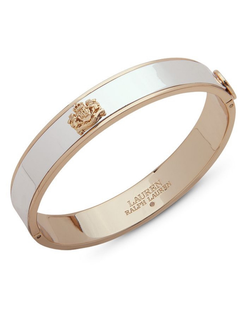 Ralph Lauren Two-Tone Crest Bangle Bracelet
