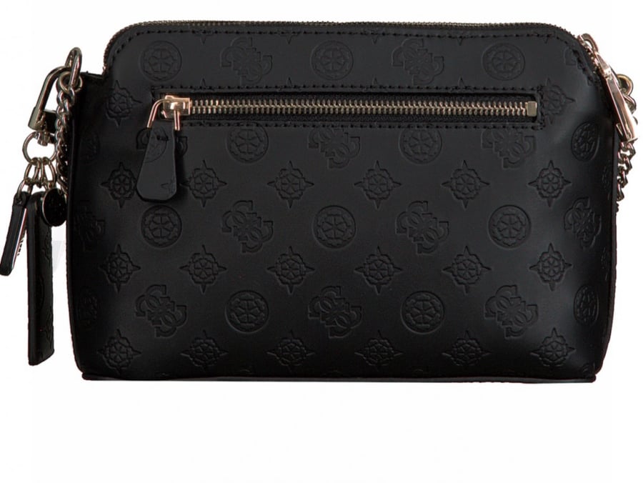 Black Guess Shoulder Bag Ninnette Dbl Zip Crossbody
