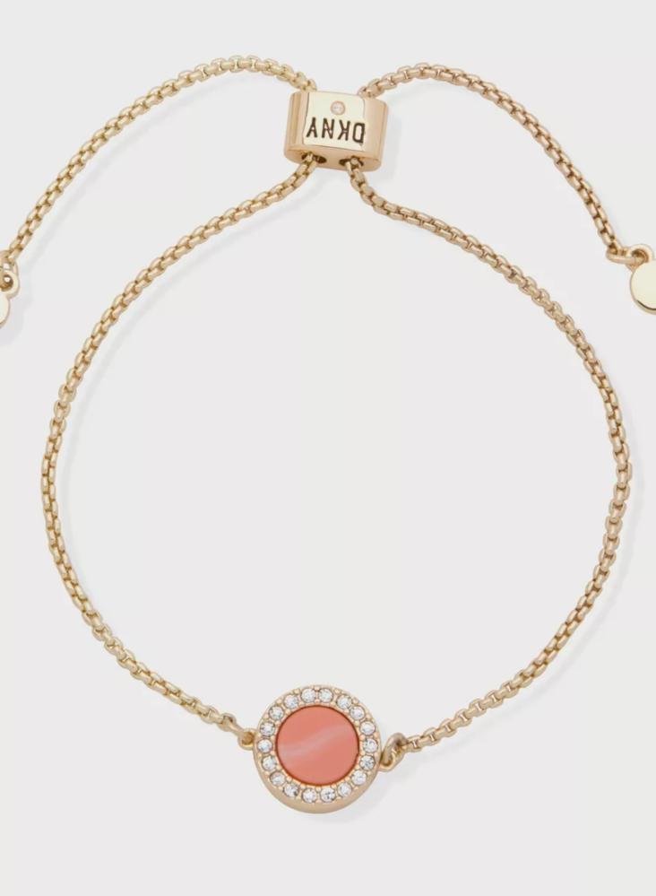 DKNY Gold-Tone Crystal Inlay Slider Bracelet