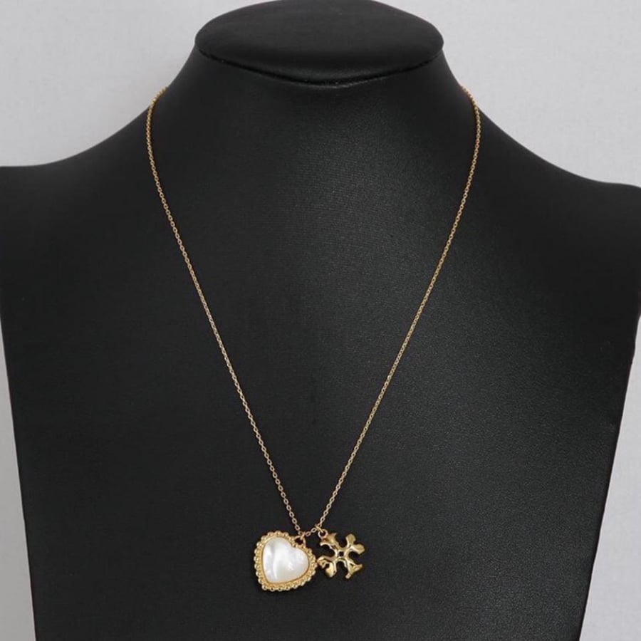Tory Burch Heart Roxanne Logo Necklace