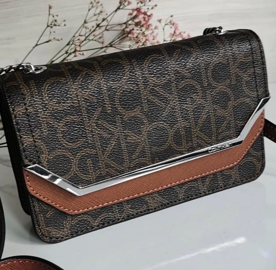 Calvin Klein Brown Signature Crossbody Bag