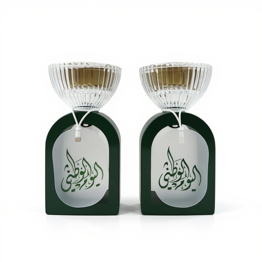 درزن (12 قطعة) مباخر كريستال سوداء فاخرة – اليوم الوطني السعودي 95