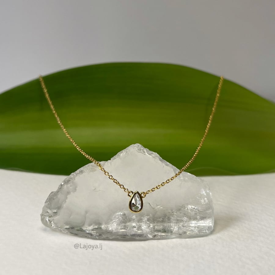 White TEAR necklace