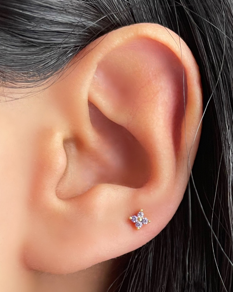 gold SOLIA Ball-back "purple stone"