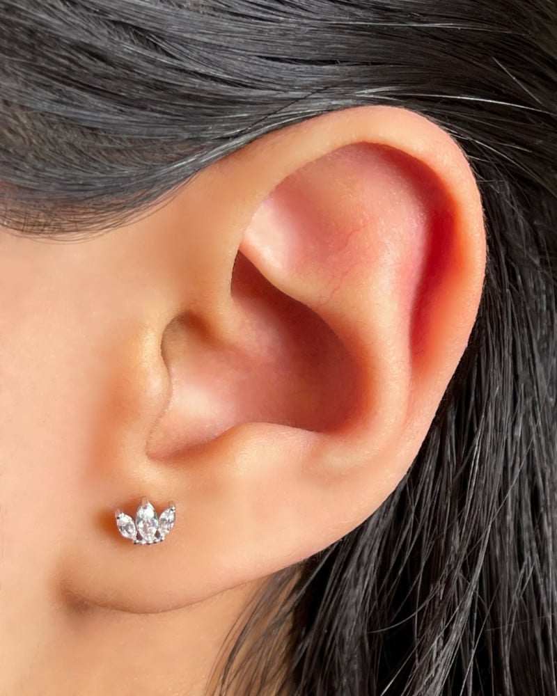 Silver LAVENDA- stud