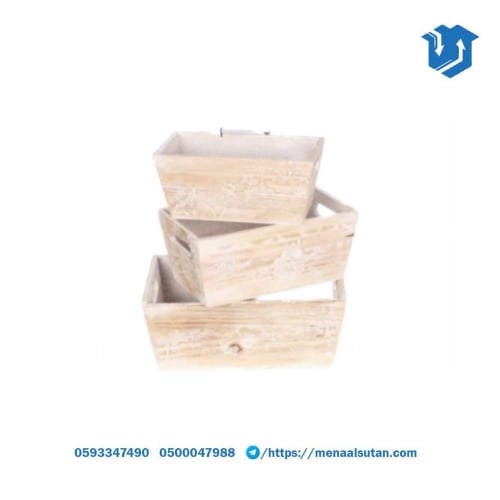 طقم صندوق خشبي 3 قطع