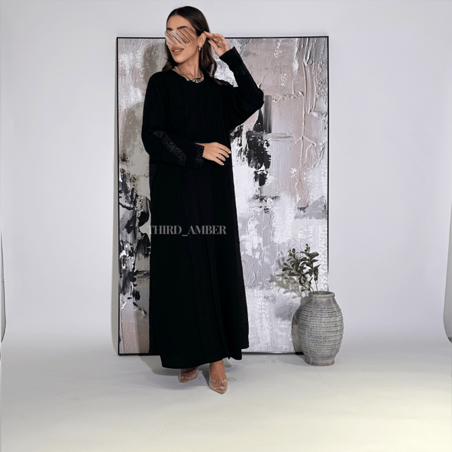 عباية كريب أنيقة - ثلثك عنبر