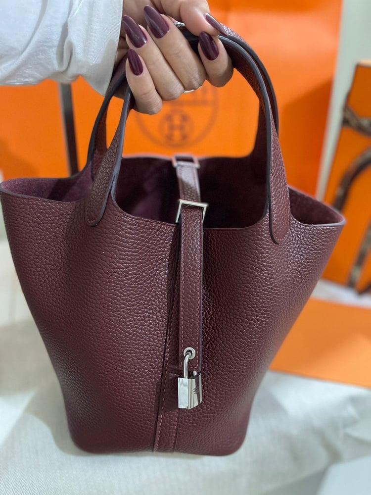 شنطة ايرمز العنابيه