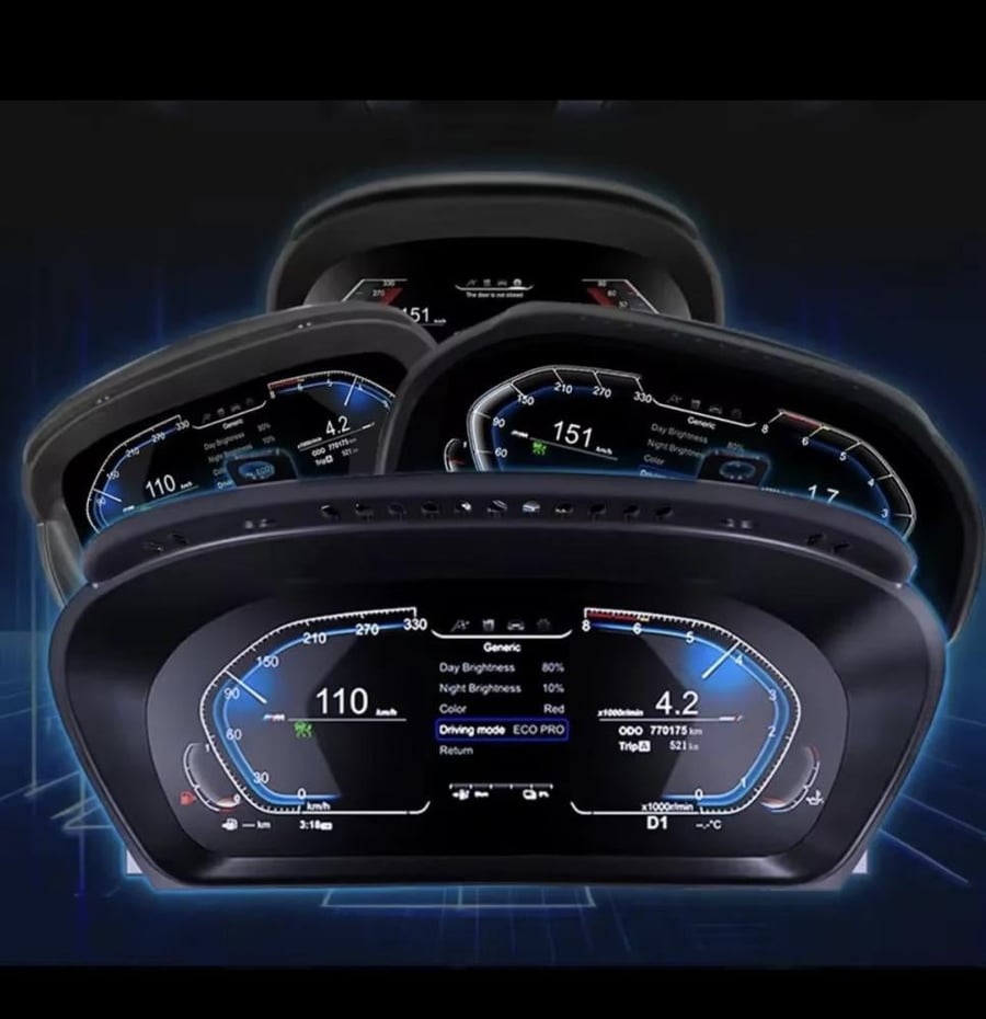 طقم عداد الطبلون الديجيتال الذكي (شاشة كاملة) بتصميم M Performance لسيارات بي إم دبليو BMW (فئات F10 و F01)
