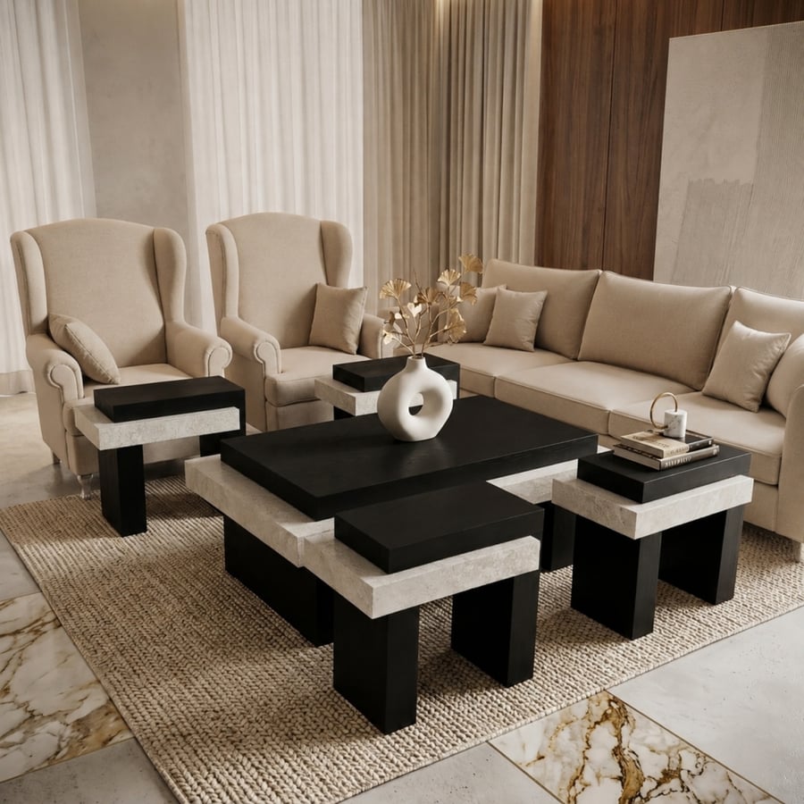 طقم طاولة مع 6 خدمة